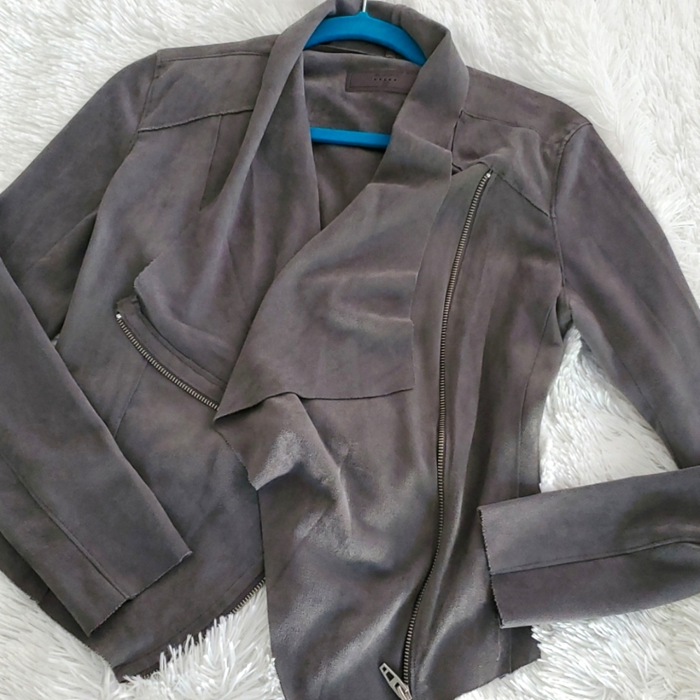 SUEDE BLANK NYC DRAPPED MOTO LIGHTWEIGHT JACKET XS/SMALL